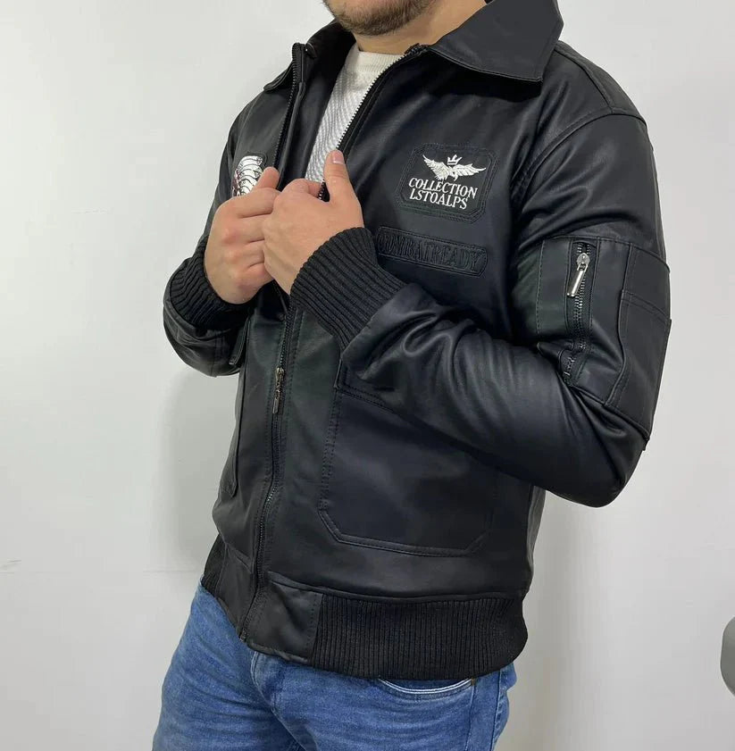 CHAQUETA BELMONT INDIAN - Cuero Dacota + Lana de Carnero - Shopping Madrid Imports